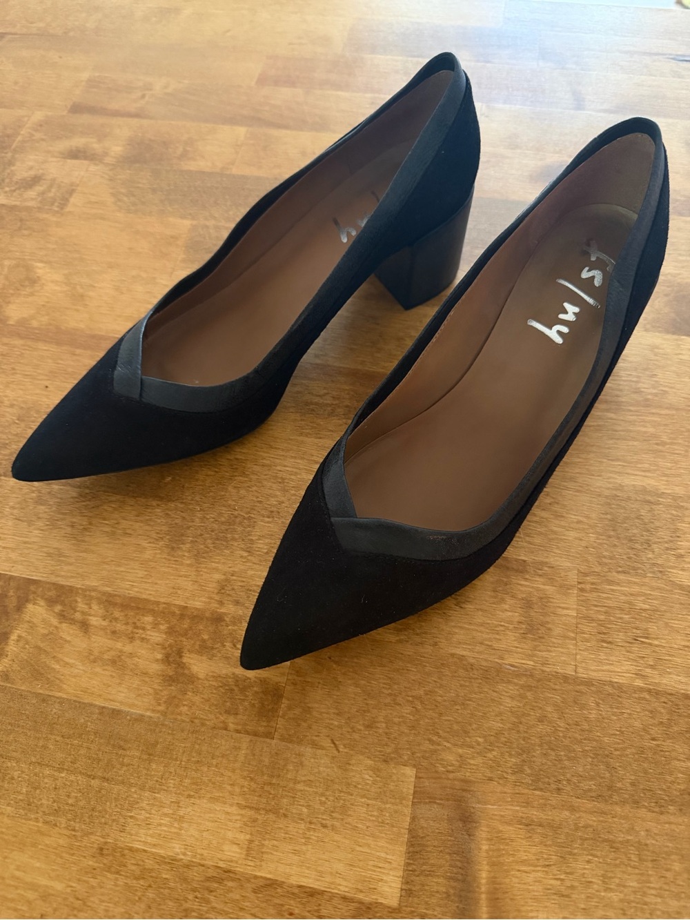 FS | NY French Sole Point Toe Block Heels Size 7.5 - Picture 2 of 7